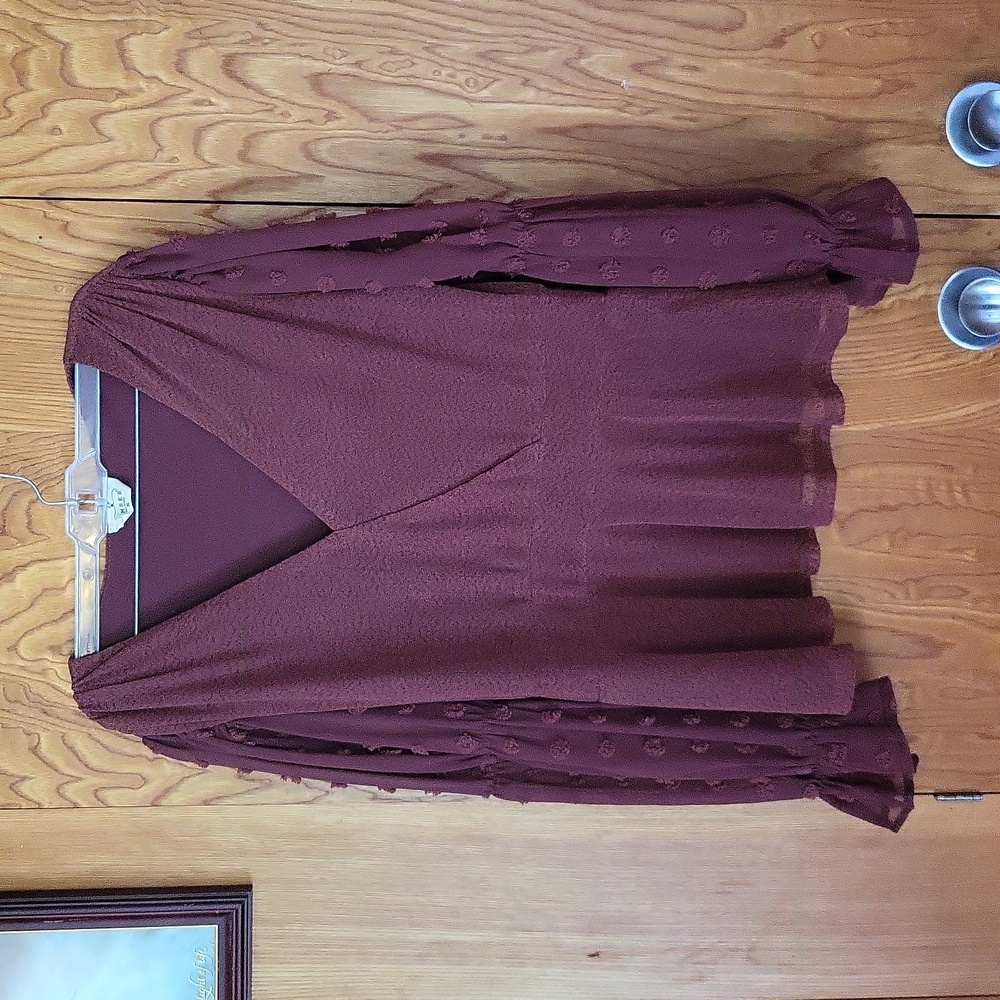 Ember blouse with sheer sleeves